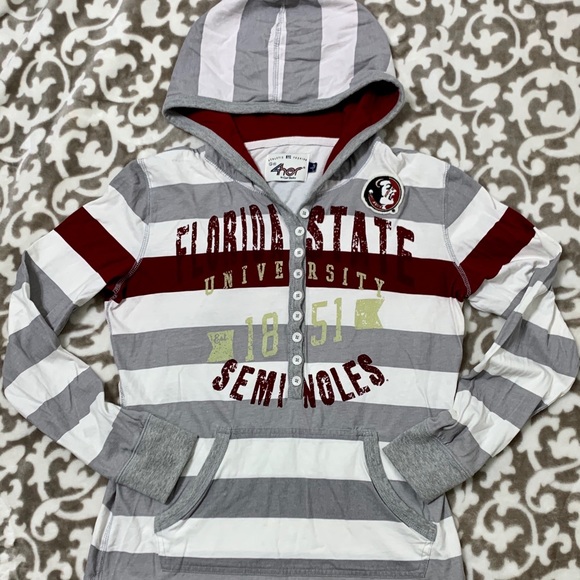 4her Carl Banks Tops - FSU Fashion Striped Hoodie 4her Carl Banks Tops - FSU Fashion Striped Hoodie